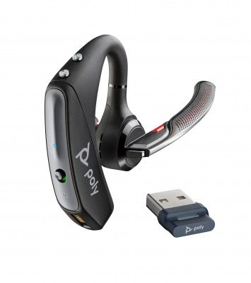 Poly Voyager 5200 UC - Bluetooth para moviles y computadoras, incluye estuche de carga y adaptador Bluetooth Poly Voyager 5200 UC - Bluetooth para moviles y computadoras, incluye estuche de carga y adaptador Bluetooth